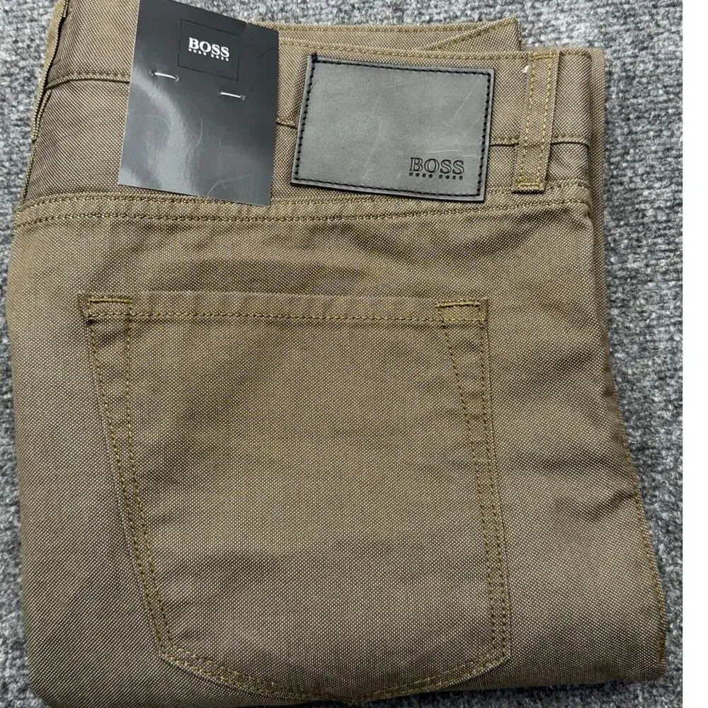 Hugo Boss Mens Jeans 34x36 Brown Regular Fit Straight Leg NWT NEW